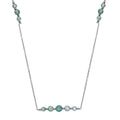 Green Moissanite Beaded Necklace 20-22 Inches in Rhodium Over Sterling Silver 7.40 ctw - Sticky add to cart bar