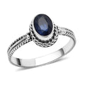 BALI LEGACY Madagascar Blue Sapphire Solitaire Ring in Sterling Silver 1.50 ctw - Sticky add to cart bar