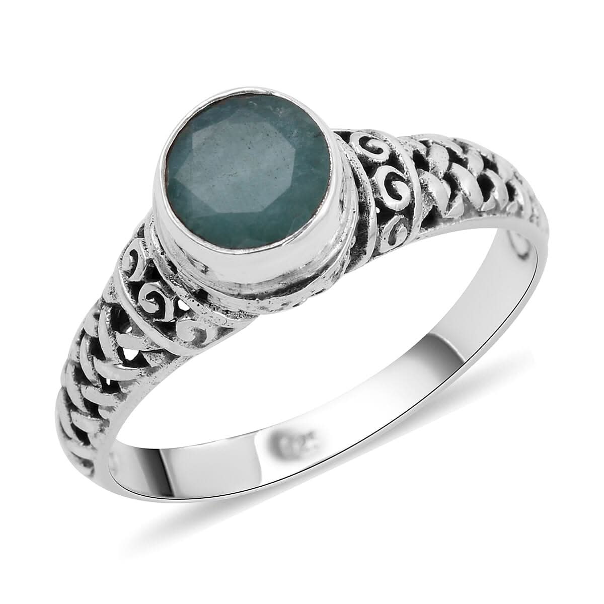 BALI LEGACY Socoto Emerald Weave Theme Ring in Sterling Silver 1.55 ctw