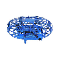 "Name: UFO Flying Ball -blue  material:ABS material size:4.53*4.53*1.77inches weight:85g battery: 300mah "