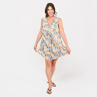 TAMSY, 100% RAYON, DRESS, SIZE- ONE SIZE MISSY, COLOR- YELLOW