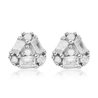 Diamond Stud Earrings in Platinum Over Sterling Silver 0.25 ctw