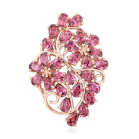 Orissa Rhodolite Garnet Floral Pendant in Vermeil Rose Gold Over Sterling Silver 7.00 ctw