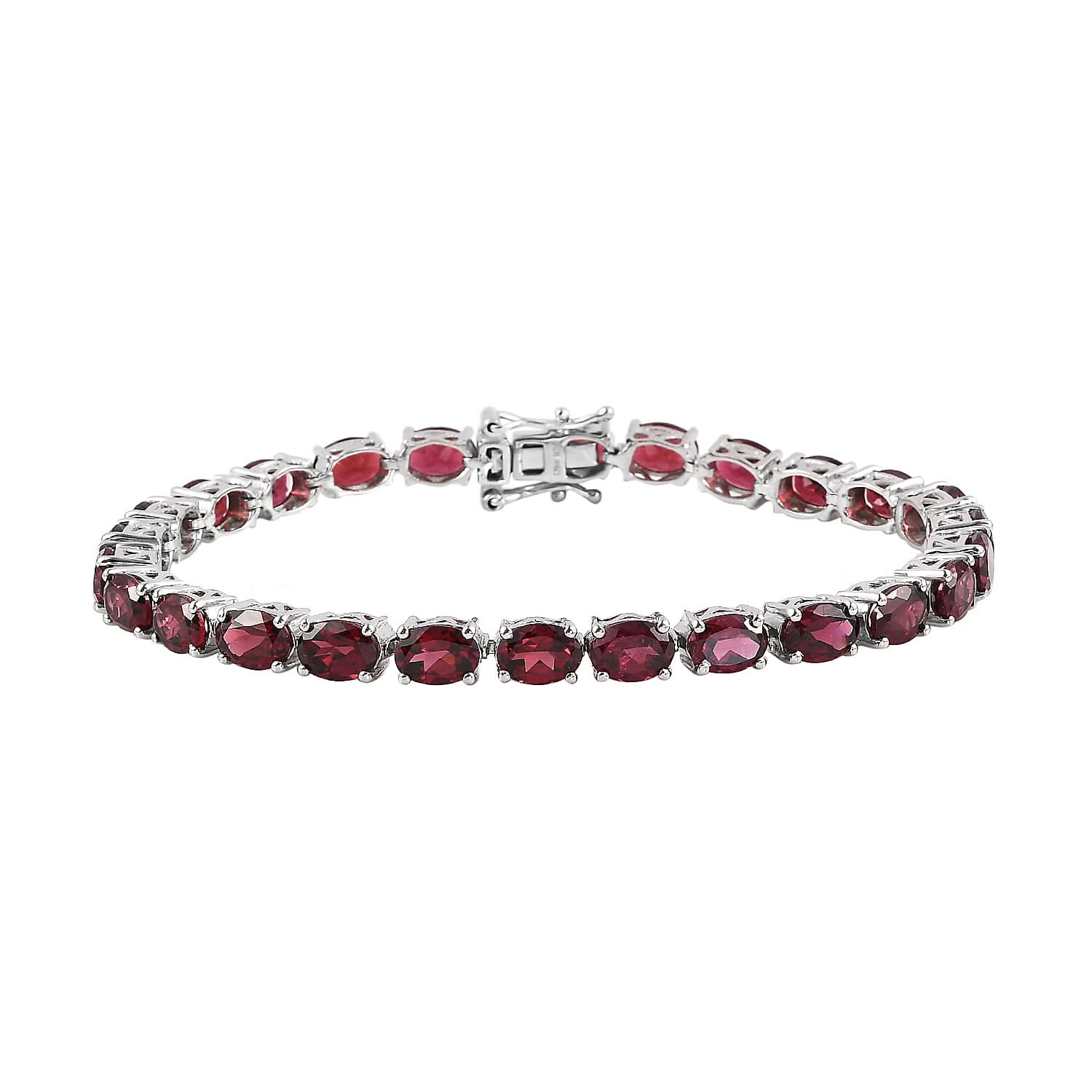Orissa Rhodolite Garnet Tennis Bracelet in Platinum Over Sterling Silver (7.25 In) 11.65 Grams 22.75 ctw