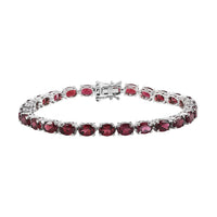 Orissa Rhodolite Garnet Tennis Bracelet in Platinum Over Sterling Silver (7.25 In) 11.65 Grams 22.75 ctw