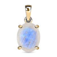 Luxoro Premium Rainbow Moonstone 2.50 ctw Solitaire Pendant in 10K Yellow Gold