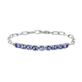 Tanzanite Paper Clip Chain Bracelet in Platinum Over Sterling Silver (8.00 In) 2.90 ctw - Sticky add to cart bar