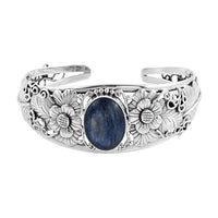 BALI LEGACY Himalayan Kyanite Cuff Bracelet in Sterling Silver (7.50 In) 29.30 Grams 15.50 ctw
