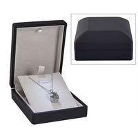 Black Solid Polish Led Light Necklace and Pendant Box (3.5"x2.8"x1.4")