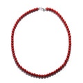 Red Coral (D) Beaded Necklace 18 Inches in Sterling Silver - Sticky add to cart bar