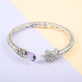 Bali Legacy Rose De France Amethyst Turtle Cuff Bracelet in Sterling Silver (7.50 In) 3.50 ctw - Sticky add to cart bar