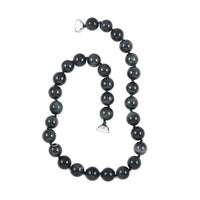 South African Blue Tiger's Eye 13-15mm Beaded Necklace 20 Inches in Rhodium Over Sterling Silver 616.00 ctw