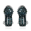 Blue Diamond Latch Back Earring in Rhodium and Platinum Over Sterling Silver 0.50 ctw - Sticky add to cart bar