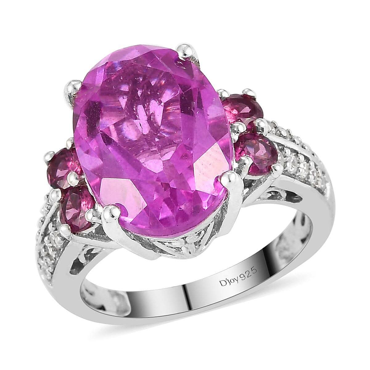 Patroke Quartz, Multi Gemstone Ring in Platinum Over Sterling Silver (Size 10.0) 7.10 ctw