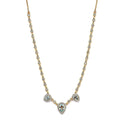 Mangoro Aquamarine and Natural White Zircon Tear Drop Necklace 18 Inches in Vermeil YG Over Sterling Silver 3.65 ctw - Sticky add to cart bar