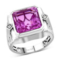 Patroke Quartz (Triplet) and White Zircon Men's Ring in Platinum Over Sterling Silver (Size 10.0) 14.75 ctw - Sticky add to cart bar