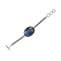 Ankur Treasure Chest Artisan Crafted Malagasy Labradorite Bracelet in Sterling Silver (7.25 In) 76.60 ctw