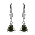 AAA Bohemian Moldavite Lever Back Earrings in Platinum Over Sterling Silver 1.25 ctw - Sticky add to cart bar
