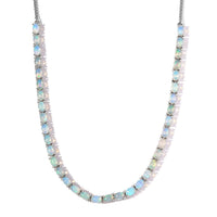Premium Ethiopian Welo Opal Necklace 18 Inches in Platinum Over Sterling Silver 10.10 ctw