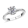 Moissanite VS-EF Solitaire Ring in Platinum Over Sterling Silver 1.00 ctw - Sticky add to cart bar