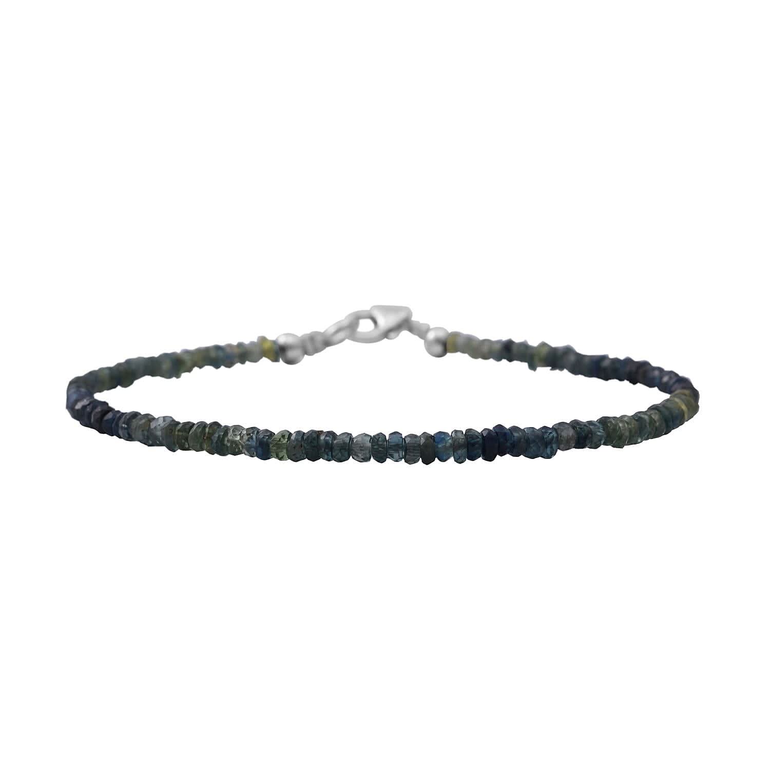 Parti Sapphire Beaded Bracelet in Sterling Silver (7.25 In) 20.00 ctw