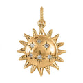 White Zircon Celestial Sun Charm in Vermeil Yellow Gold Over Sterling Silver 0.20 ctw - Sticky add to cart bar
