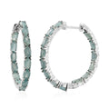 Premium Grandidierite Inside Out Hoop Earrings in Platinum Over Sterling Silver 5.60 ctw - Sticky add to cart bar