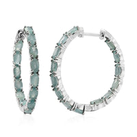 Premium Grandidierite Inside Out Hoop Earrings in Platinum Over Sterling Silver 5.60 ctw