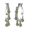 Ankur Treasure Chest Peridot Chandelier Hoop Earrings in Stainless Steel 3.10 ctw - Sticky add to cart bar