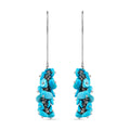 Sleeping Beauty Turquoise Dangle Earrings in Rhodium Plated Sterling Silver| Chips Drop Earrings| Silver Jewelry For Women 32.00 ctw - Sticky add to cart bar