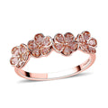 Uncut Natural Pink Diamond Floral Ring in Vermeil RG Over Sterling Silver (Size 10.0) 0.20 ctw - Sticky add to cart bar
