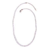 Premium Rainbow Moonstone Beaded Necklace 18 Inches in 14K Rose Gold Over Sterling Silver 70.00 ctw