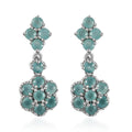Premium Grandidierite Dangle Floral Earrings in Platinum Over Sterling Silver 3.10 ctw - Sticky add to cart bar
