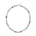 Peru Turquoise, Pink Morganite, Aquamarine and Heliodor Beaded Necklace 20-22 Inches in Rhodium Over Sterling Silver 387.00 ctw - Sticky add to cart bar