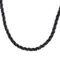 Thai Black Spinel Beaded Necklace 20 Inches in Platinum Over Sterling Silver 110.00 ctw - Sticky add to cart bar