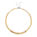 Golden Rutilated Quartz 6-12mm Beaded Necklace 18-20 Inches in Rhodium Over Sterling Silver 282.00 ctw - Sticky add to cart bar