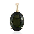 Luxoro 10K Yellow Gold AAA Bohemian Moldavite Solitaire Pendant 4.85 ctw - Sticky add to cart bar
