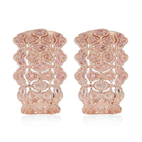 Uncut Natural Pink Diamond J Hoop Earrings in Vermeil Rose Gold Over Sterling Silver 0.25 ctw