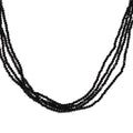 Thai Black Spinel Necklace, Black Multi Layered Necklace, Multi Strand Necklace (100 Inches) 91.00 ctw - Sticky add to cart bar