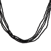 Thai Black Spinel Necklace, Black Multi Layered Necklace, Multi Strand Necklace (100 Inches) 91.00 ctw