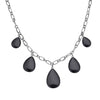 Enhanced Black Agate in Silvertone