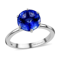 RHAPSODY 950 Platinum AAAA Tanzanite Solitaire Ring 4.65 Grams 3.10 ctw
