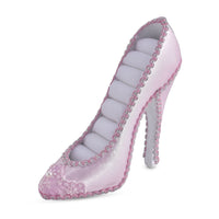 Pink with White Hand-made High-Heeled Shoes Shaped Ring Storage Rack (5.9"x1.6"x4.9")