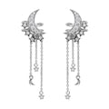 Simulated Diamond Star & Moon Ear Cuffs in Rhodium Over Sterling Silver 1.10 ctw - Sticky add to cart bar