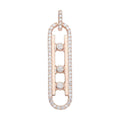 Sliding Simulated Diamond Pendant in 14K Rose Gold Over Sterling Silver 1.65 ctw - Sticky add to cart bar