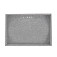 Gray Ice Velvet 20 Hooks Necklace Tray (13.8"x9.4"x1.2")