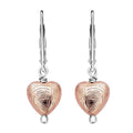Marvelous Meteorites Lever Back Heart Earrings in Rhodium Over Sterling Silver - Sticky add to cart bar