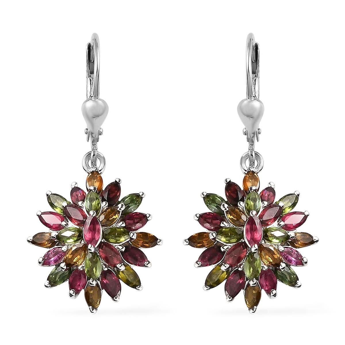 multi-tourmaline-floral-spray-earrings-in-platinum-over-sterling-silver-4.40-ctw