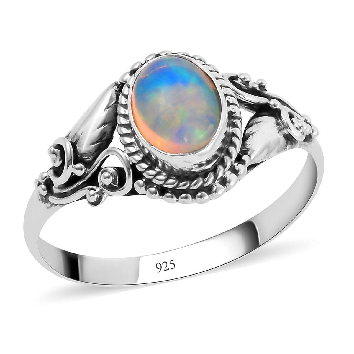 BALI LEGACY Ethiopian Welo Opal Ring in Sterling Silver (Size 10.0) 0.85 ctw