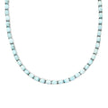 Larimar Tennis Necklace 18 Inches in Platinum Over Sterling Silver 54.60 ctw - Sticky add to cart bar